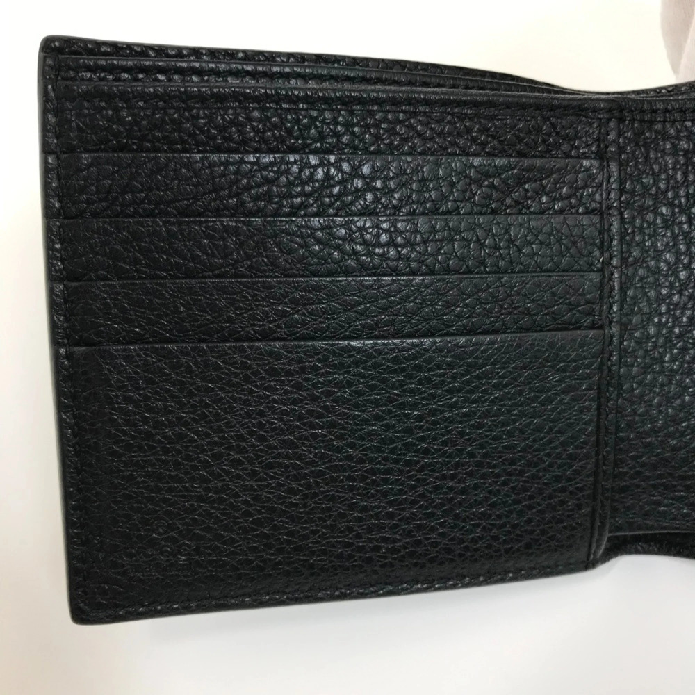 GUCCI 496316 Printed Compact Wallet Bi-fold Leather Men's Black E-240626-5 - Picture 13 of 13